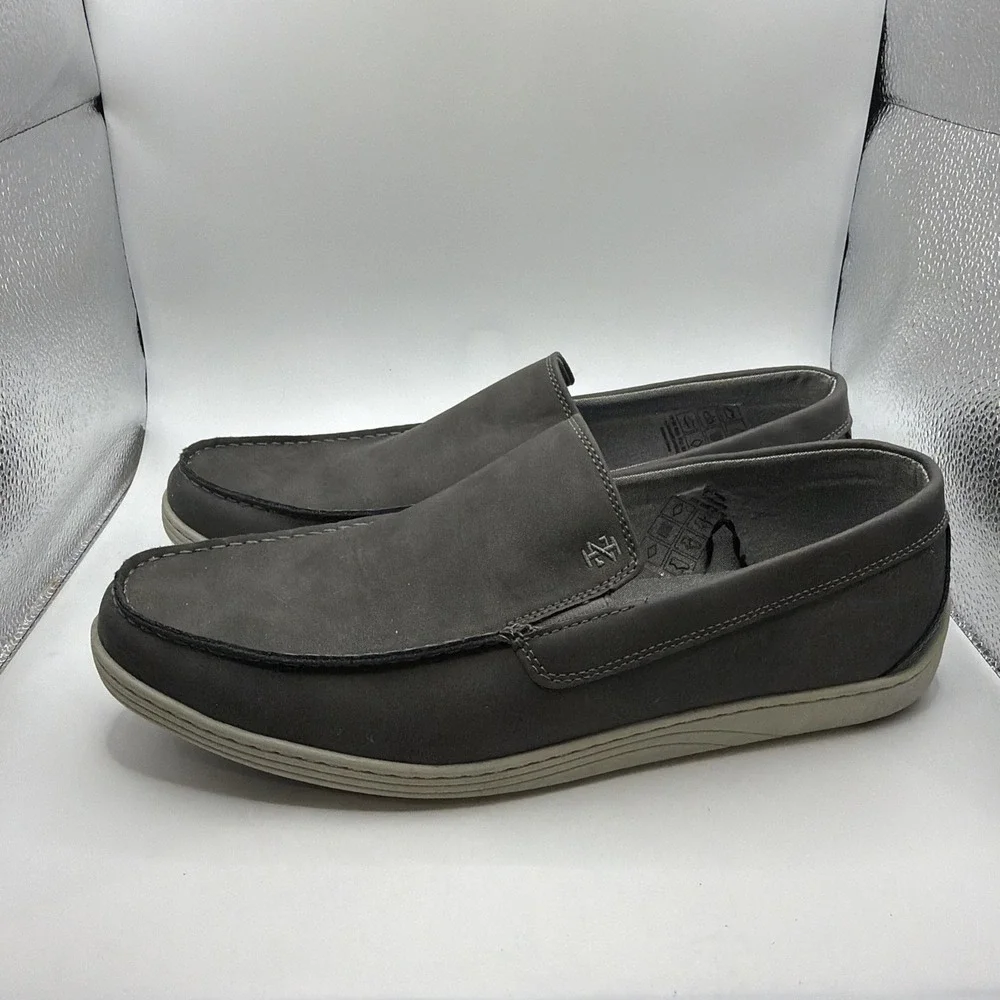 Izod Mens Seapoint Gray Sneaker Slip On Boat Beach Shoe Memory Foam. New Size 12